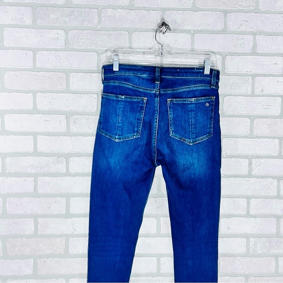 rag & bone Nina High Rise Ankle Skinny Raw Hem Jeans in Jasper Wash Size 27 - Picture 11 of 14
